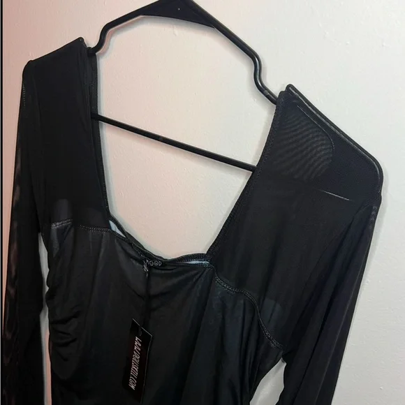 Dolls kill black laced mini dress goth style new with tags size XL long sleeve - Picture 7 of 8